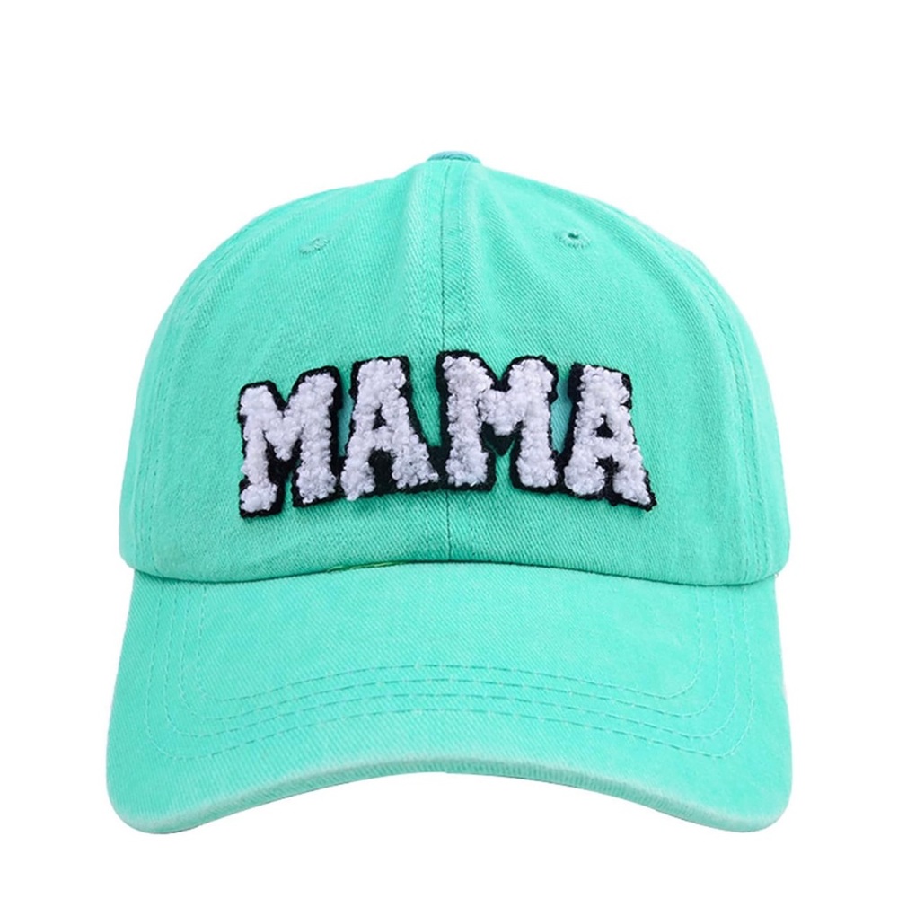 New Mama Hat for Women - Adjustable Washed Distressed Baseball Cap - Mint